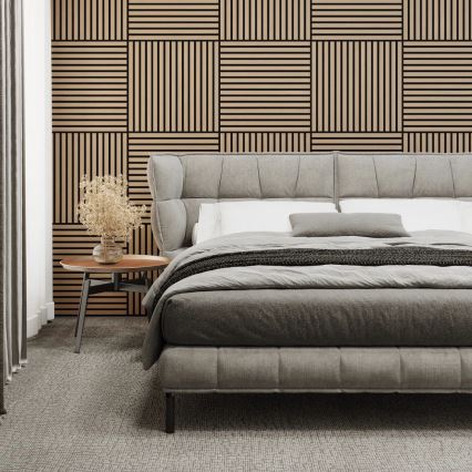 4er-Set Akustik-Wandpaneele DANVIKEN 60x60 cm Eiche