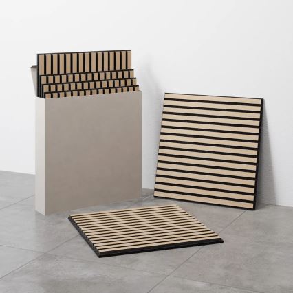 4er-Set Akustik-Wandpaneele DANVIKEN 60x60 cm Eiche