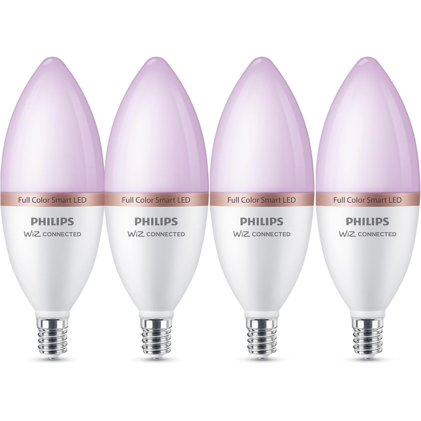 Set 4x dimmbare Philips SMART C37 LED-RGB-Leuchtmittel E14/5W/230V 2200-6500K