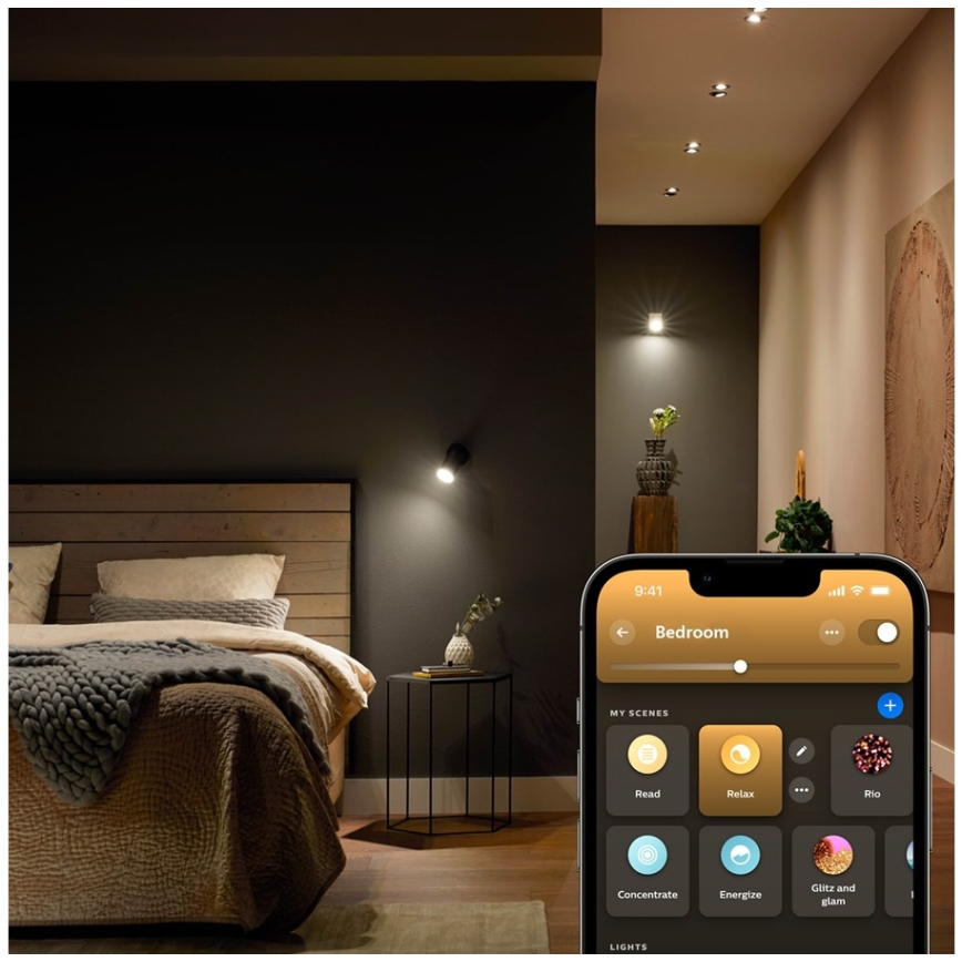 4er-Set dimmbare LED-Leuchtmittel Philips Hue WHITE AMBIANCE GU5,3/MR16/5,1W/12V 2200-6500K