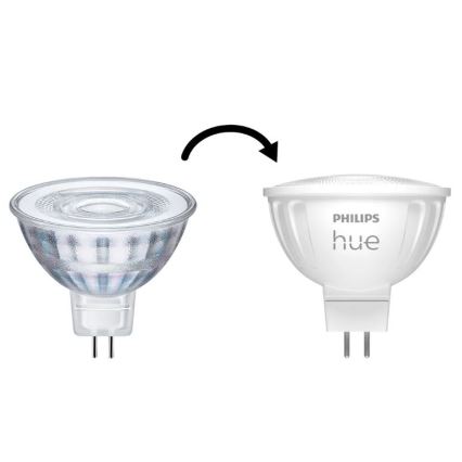 4er-Set dimmbare LED-Leuchtmittel Philips Hue WHITE AMBIANCE GU5,3/MR16/5,1W/12V 2200-6500K