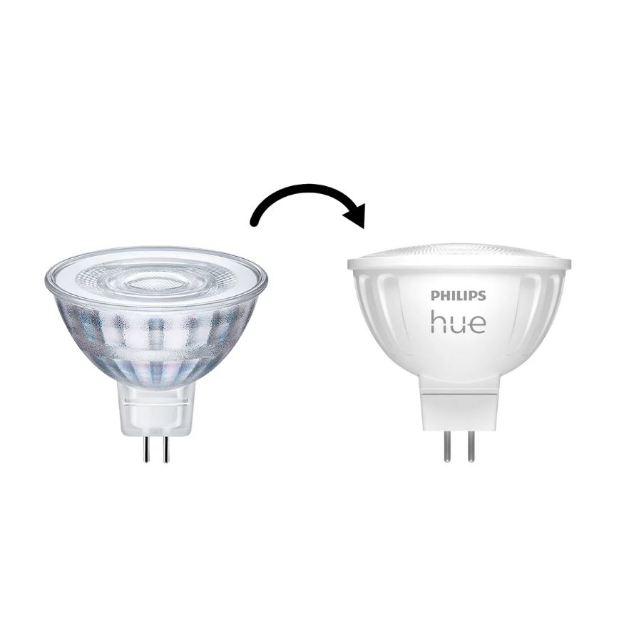 4er-Set dimmbare LED-Leuchtmittel Philips Hue WHITE AMBIANCE GU5,3/MR16/5,1W/12V 2200-6500K