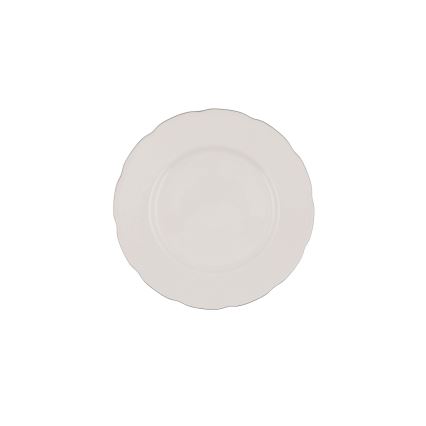 54-teiliges Porzellan-Tafelservice, Weiß/Silber/Elfenbein