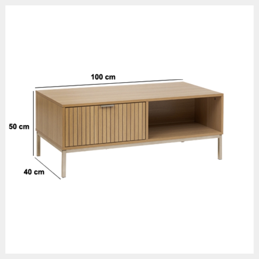 5five - Couchtisch ESEN 100x40 cm braun
