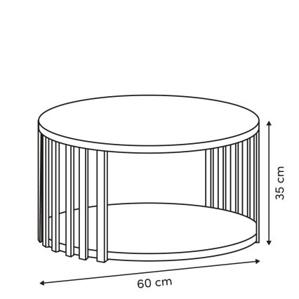 5five - Couchtisch VINKY, Ø 60 cm, braun