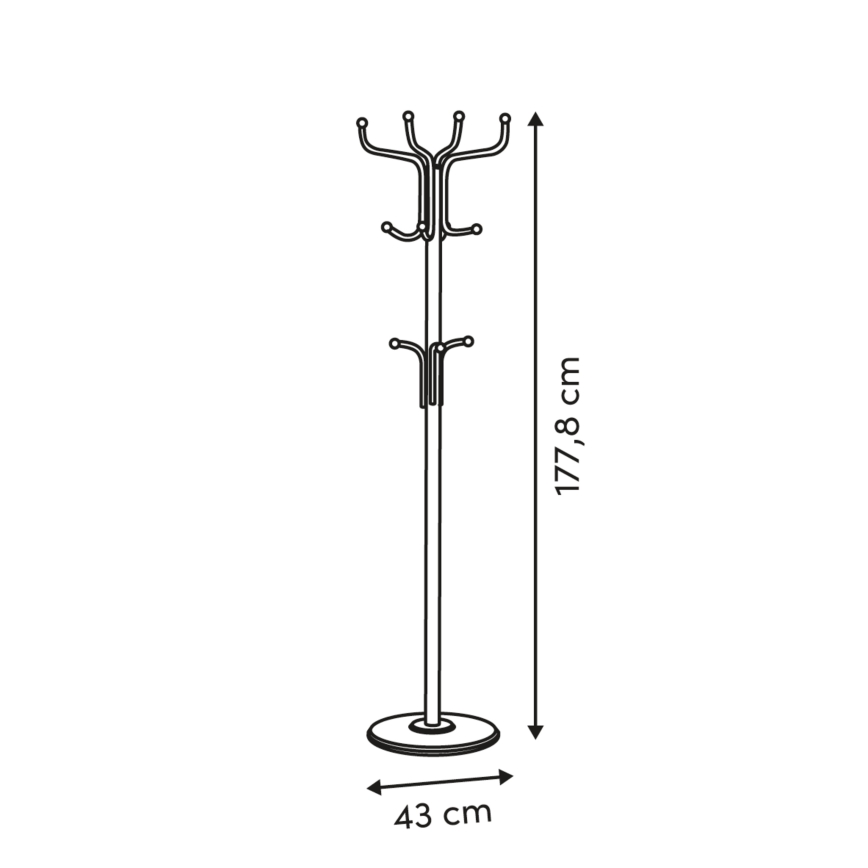 5five - Garderobenständer RAFU 178x43 cm schwarz