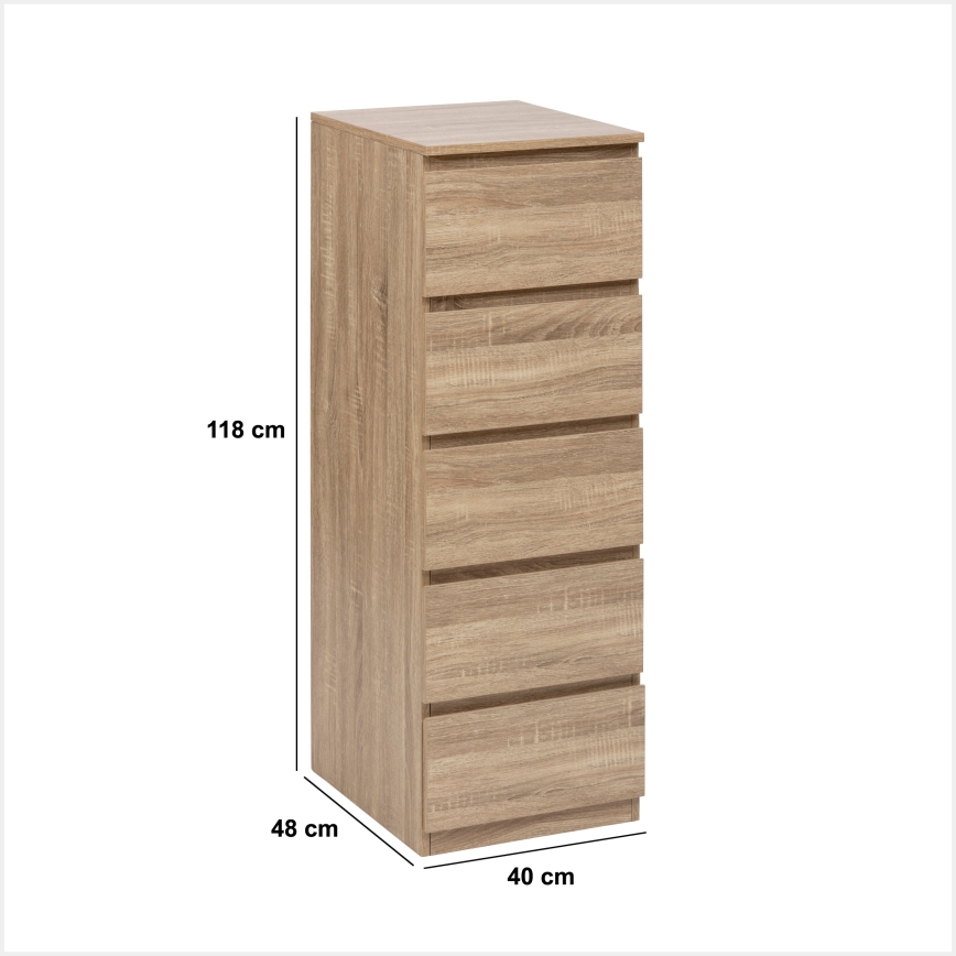5five - Kommode HEIM 40x118x48 cm braun