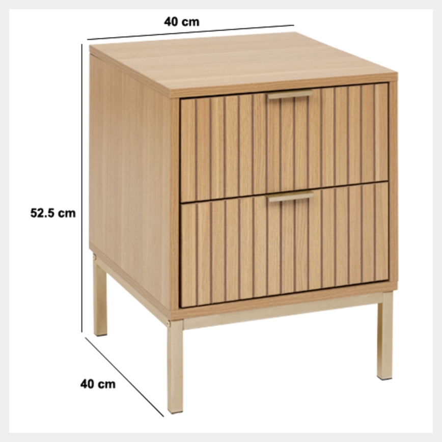 5five - Nachttisch ARCUS 40x40 cm braun