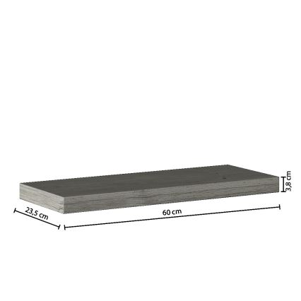 5five - Wandregal HYLE 60x24 cm graue Eiche