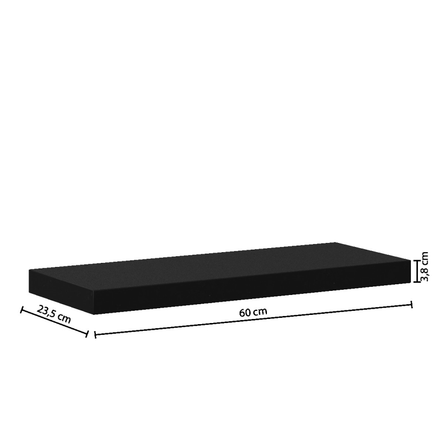 5five - Wandregal HYLE 60x24 cm schwarz