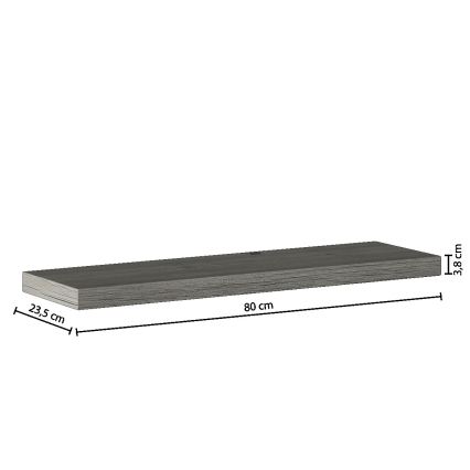 5five - Wandregal HYLE 80x24 cm graue Eiche