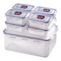 7er-Set Lebensmittel-Vorratsdosen LOCK blau/transparent
