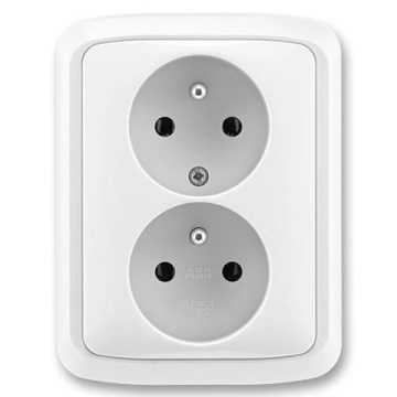 ABB 5512A-2349 B - Doppelte Haushaltssteckdose mit Rahmen TANGO 250V weiß