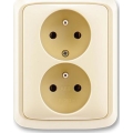 ABB 5512A-2349 C - Doppelsteckdose für die Hausinstallation mit Rahmen TANGO 250V Elfenbein