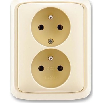 ABB 5512A-2349 C - Doppelsteckdose für die Hausinstallation mit Rahmen TANGO 250V Elfenbein