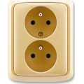 ABB 5512A-2349 D - Doppelsteckdose für den Wohnbereich mit Rahmen TANGO 250V beige
