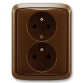 ABB 5512A-2349 H - Doppelsteckdose für den Haushalt mit Rahmen TANGO 250 V braun
