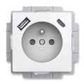 ABB 5569T-A32357 500 - Rahmenlose Haushaltssteckdose ZONI 250 V 1x USB A+C weiß