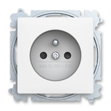 ABB 6619T-A06657 240 - rahmenlose Haushaltssteckdose ZONI 250V mattweiß