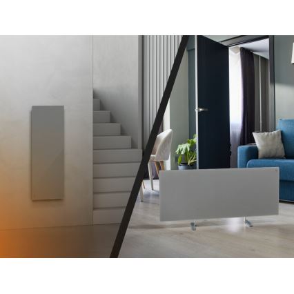AENO - Elektrisches Smart-Infrarot-Panel mit LED-Anzeige 700W Timer/Thermostat IP44 Wi-fi grau