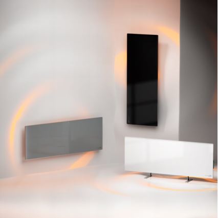 AENO - Elektrisches Smart-Infrarot-Panel mit LED-Anzeige 700W Timer/Thermostat IP44 Wi-fi grau