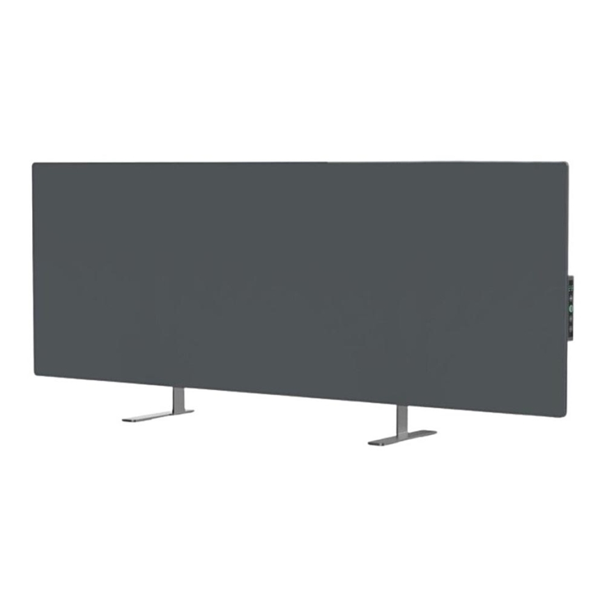 AENO - Elektrisches Smart-Infrarot-Panel mit LED-Anzeige 700W Timer/Thermostat IP44 Wi-fi grau