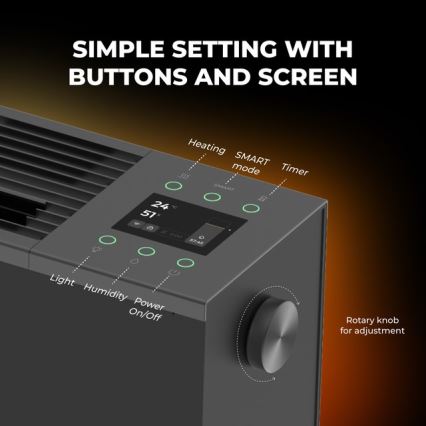 AENO - Intelligenter elektrischer Direktheizer/Konvektor 1000/2000W schwarz