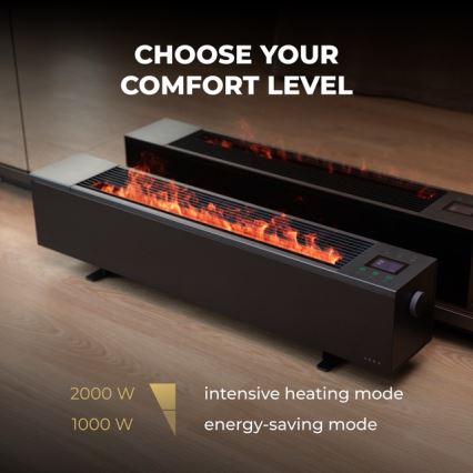 AENO - Intelligenter elektrischer Direktheizer/Konvektor 1000/2000W schwarz