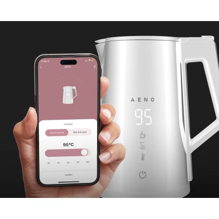 AENO - Intelligenter, schnellkochender Wasserkocher mit LED-Display 1,7 l 2200W/230V weiß