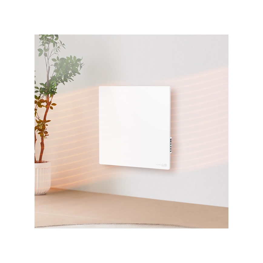 AENO - Intelligentes elektrisches Infrarotpaneel 500W mit Zeitschaltuhr/Thermostat, Wi-Fi, Weiß