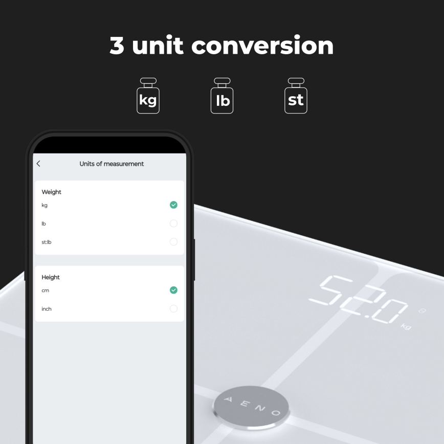 AENO - Smart-Personenwaage 3xAAA