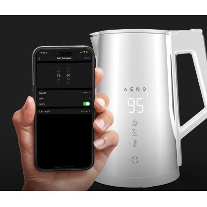 AENO - Intelligenter Wasserkocher mit LED-Display 1,7 l 2200W/230V weiß