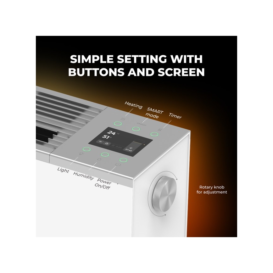 AENO - Smartes elektrisches Direktheizgerät/Konvektor 1000/2000W weiß