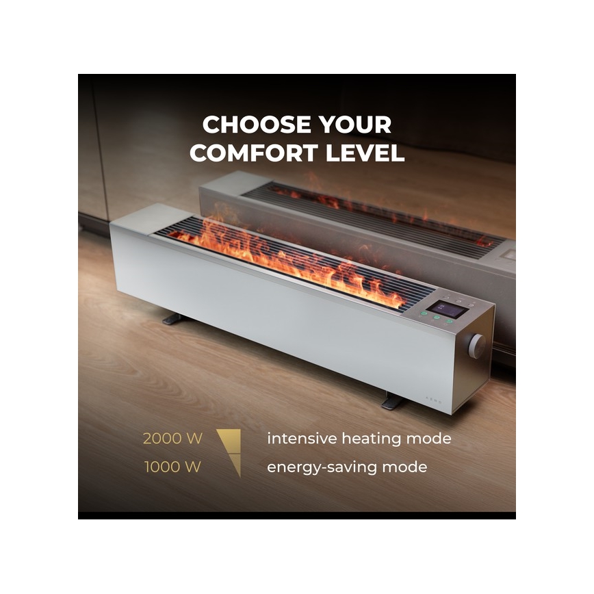 AENO - Smartes elektrisches Direktheizgerät/Konvektor 1000/2000W weiß