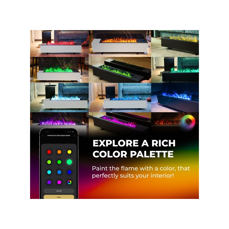 AENO - Smartes elektrisches Direktheizgerät/Konvektor 1000/2000W weiß