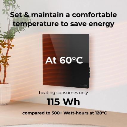 AENO - Smartes elektrisches Infrarot-Heizpaneel 500W Timer/Thermostat Wi-Fi weiß