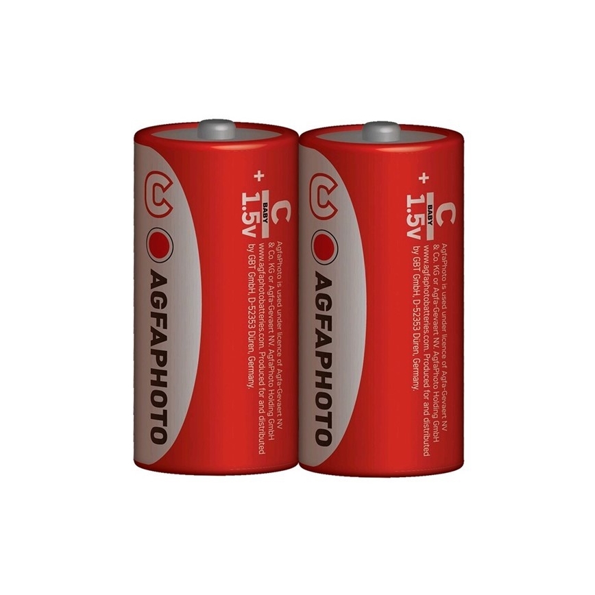 2 Stück Zink-Batterie R14/C 1,5V