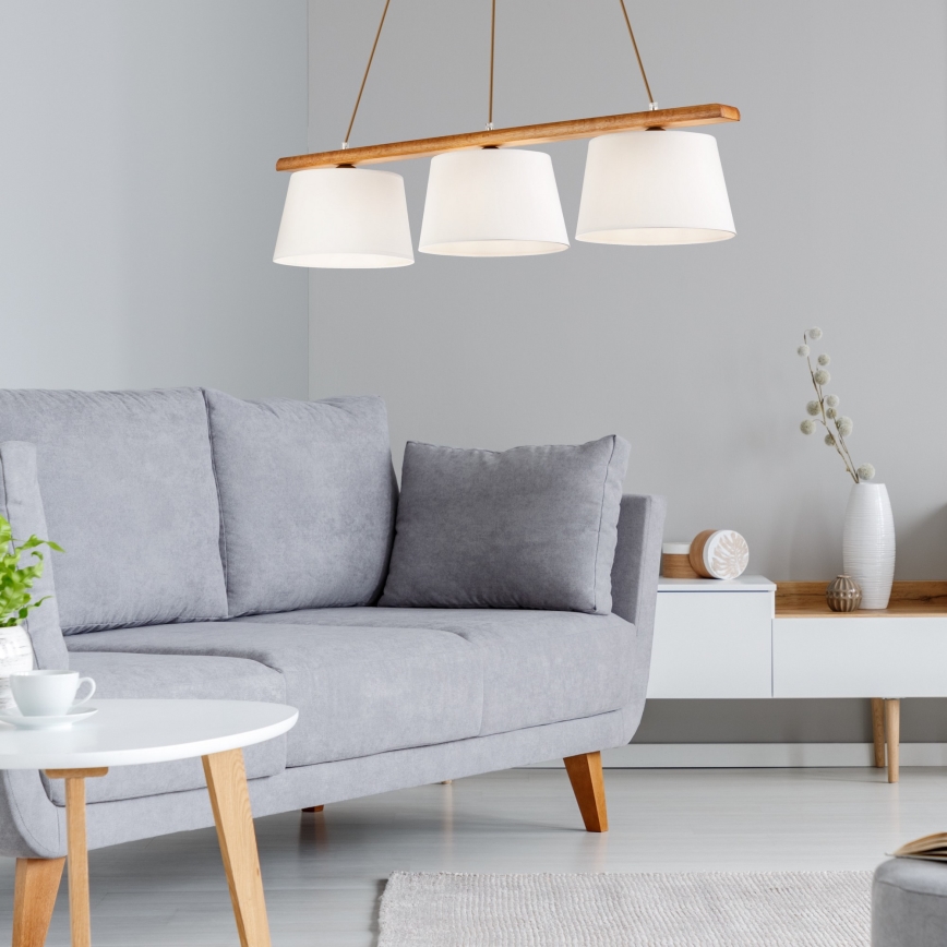 Deckenleuchte an Kabel AIDA 3xE27/60W/230V Eiche