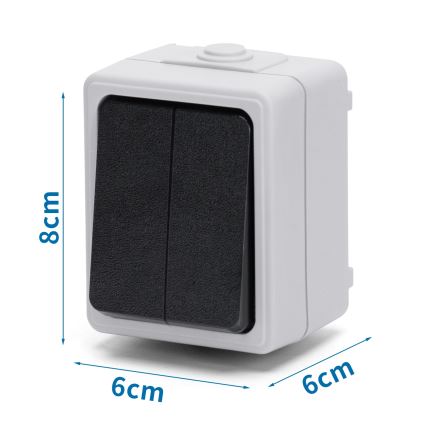 Aigostar - 2-Tasten-Wechselschalter, Schutzart IP54