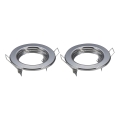 Aigostar - 2er-Set Einbaurahmen für GU10-Einbauleuchten Ø 8 cm, glänzender Chrom