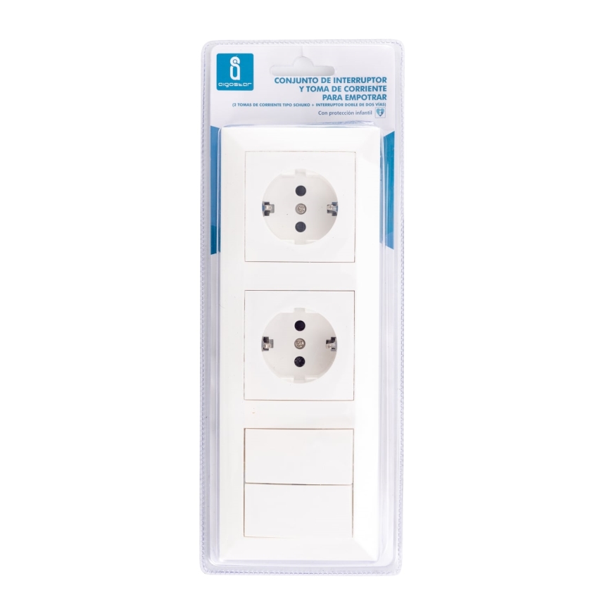 Aigostar - SET 2x Steckdose mit Schalter 2x16A/250V SCHUKO