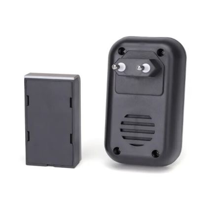 Aigostar - SET 2x kabellose Türklingel für Steckdose 230V/12V IP44 schwarz/kupferfarben