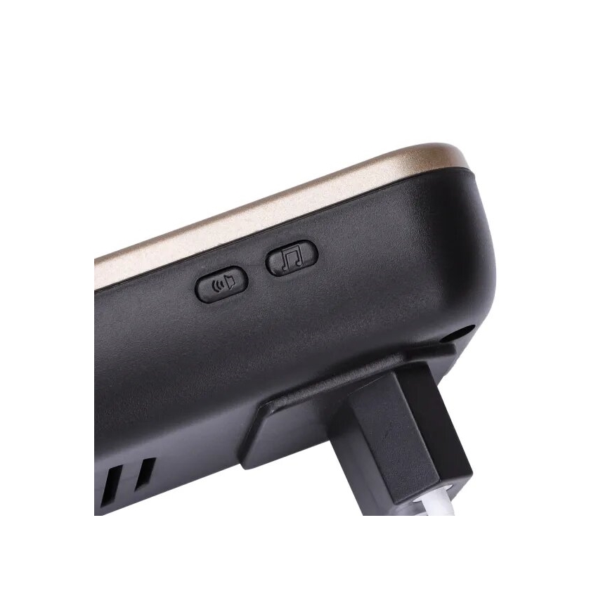 Aigostar - SET 2x kabellose Türklingel für Steckdose 230V/12V IP44 schwarz/kupferfarben