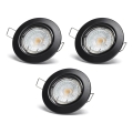 Aigostar - 3er-Set LED-Einbauleuchte 1x GU10/4,5W/230V 6500K schwarz