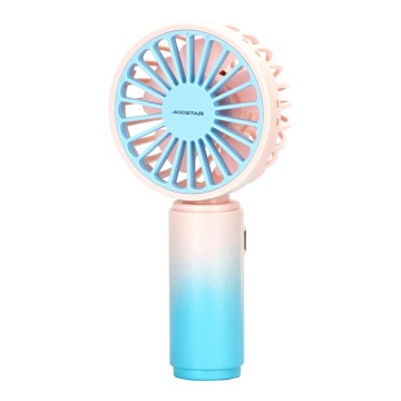 Aigostar - Aufladbar pocket Ventilator 3W/5V 500mAh USB rosa/blau