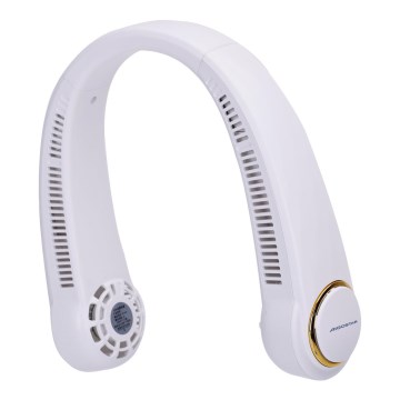 Aigostar - Aufladbarer Nackenventilator 4W/5V 2000mAh weiß