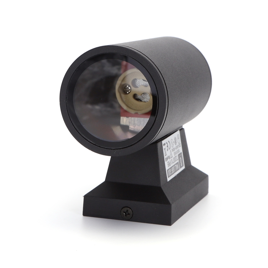 Aigostar - Außenwandleuchte 1xGU10/230V IP65 schwarz rund