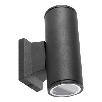 Aigostar - Außenwandleuchte 2xGU10/35W/230V IP65 schwarz rund