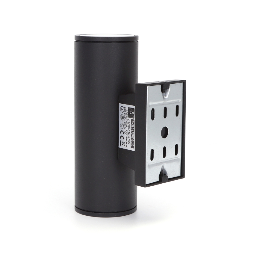 Aigostar - Außenwandleuchte 2xGU10/35W/230V IP65 schwarz rund
