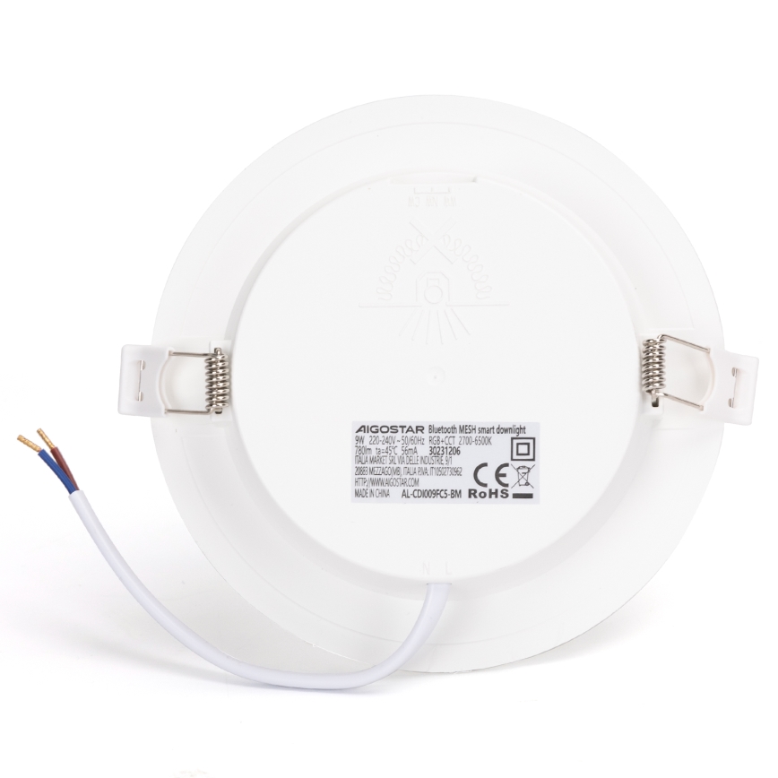 Aigostar - Dimmbare LED-RGBW-Einbauleuchte für Badezimmer MESH Smart LED/9W/230V 2700-6500K IP44